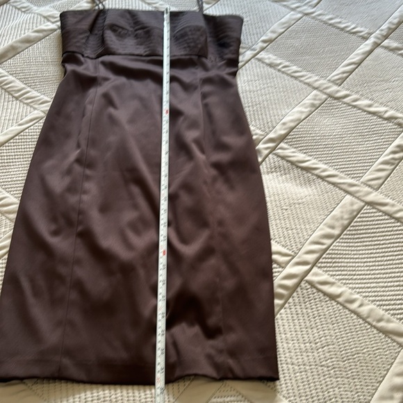 JS Collection from Nordstroms Brown Satin Dress Sz 6 - Picture 3 of 9